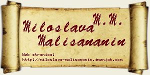 Miloslava Mališananin vizit kartica